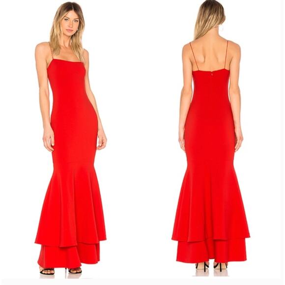 LIKELY Aurora Gown Maxi Dress Mermaid Cherry Red Scarlet Sz 12 NWT {3O37} - Picture 6 of 7